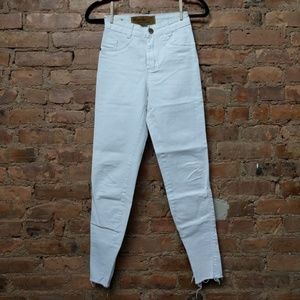 High Rise Super Skinny White Jeans